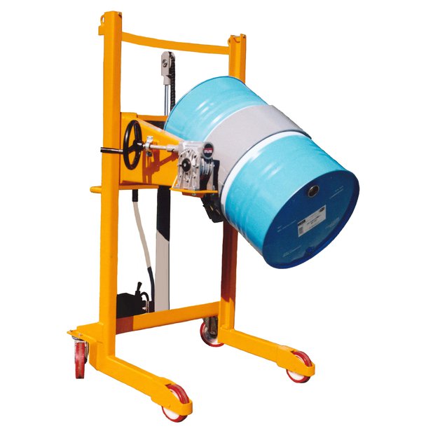 Manual trolley complete with FRONTAL drum tilter, with fixed diameter